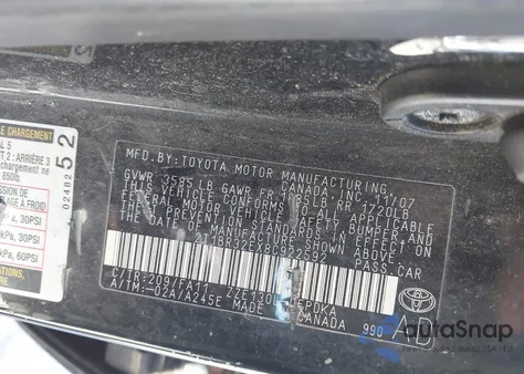 2008 Toyota Corolla Ce from USA, damaged, VIN 2T1BR32EX8C922592